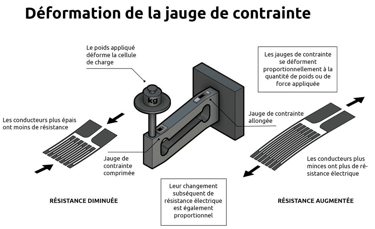 Déformation de la jauge de contrainte